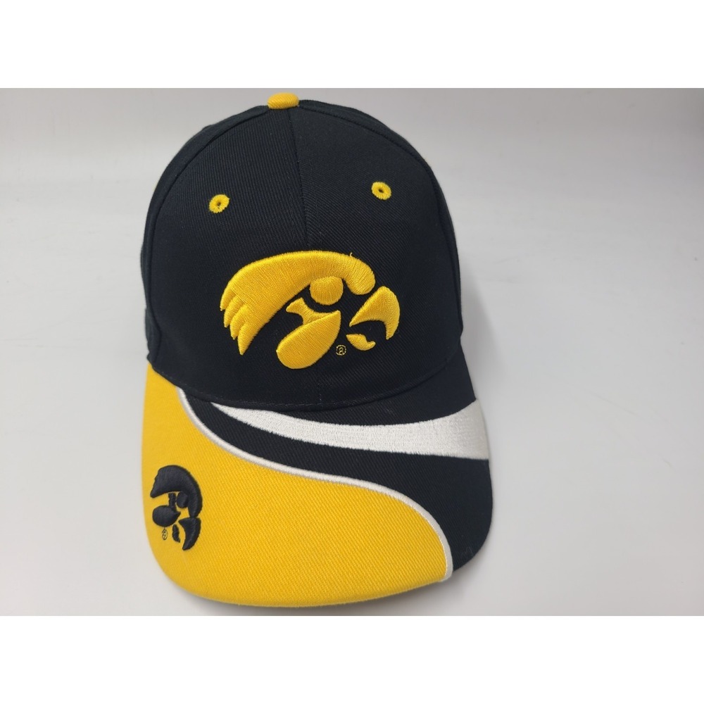 Vintage University of Iowa Hawkeyes Drew Pearson Adjustable Hat Cap NCAA Black